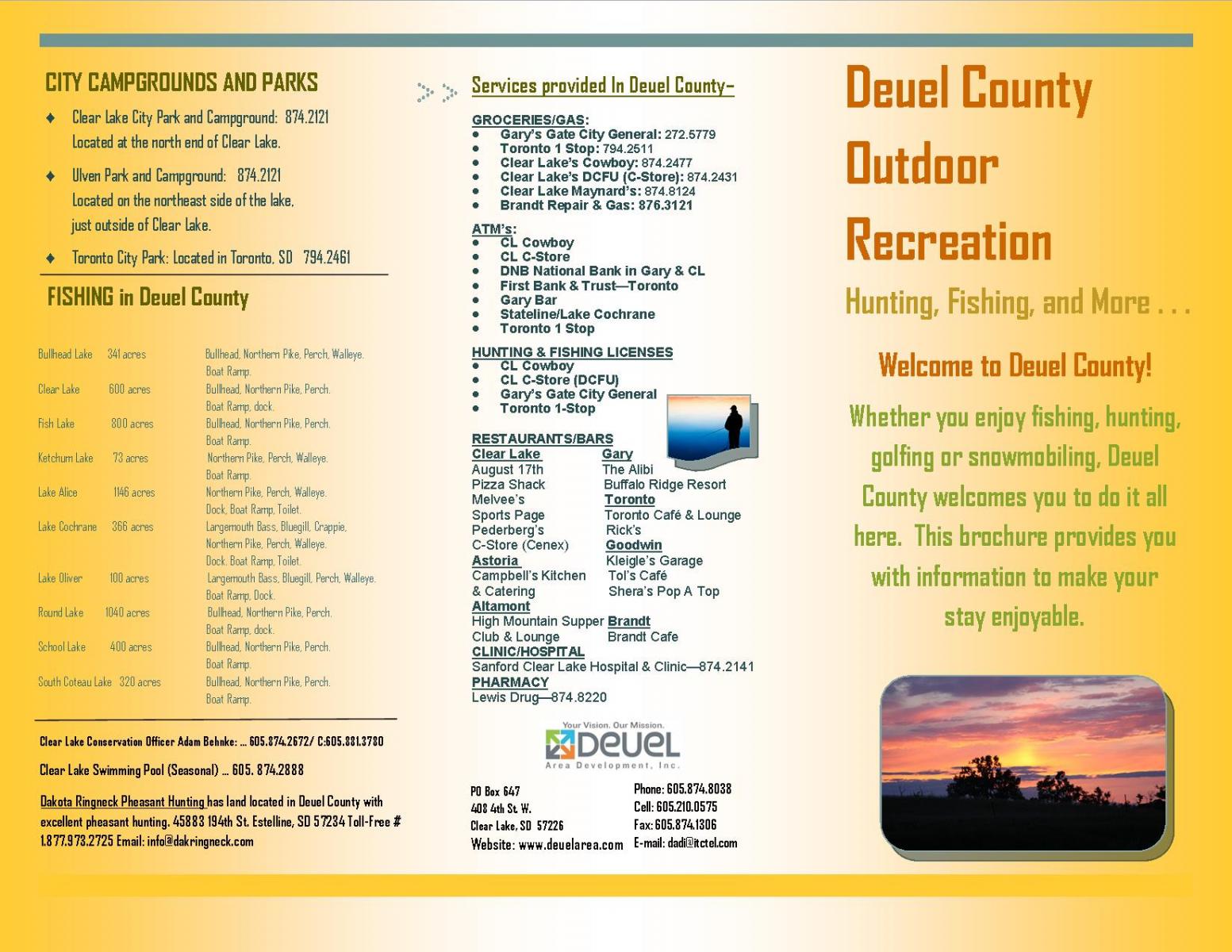 Thumbnail Image For Deuel County Outdoor Recreation Brochure - Click Here To See